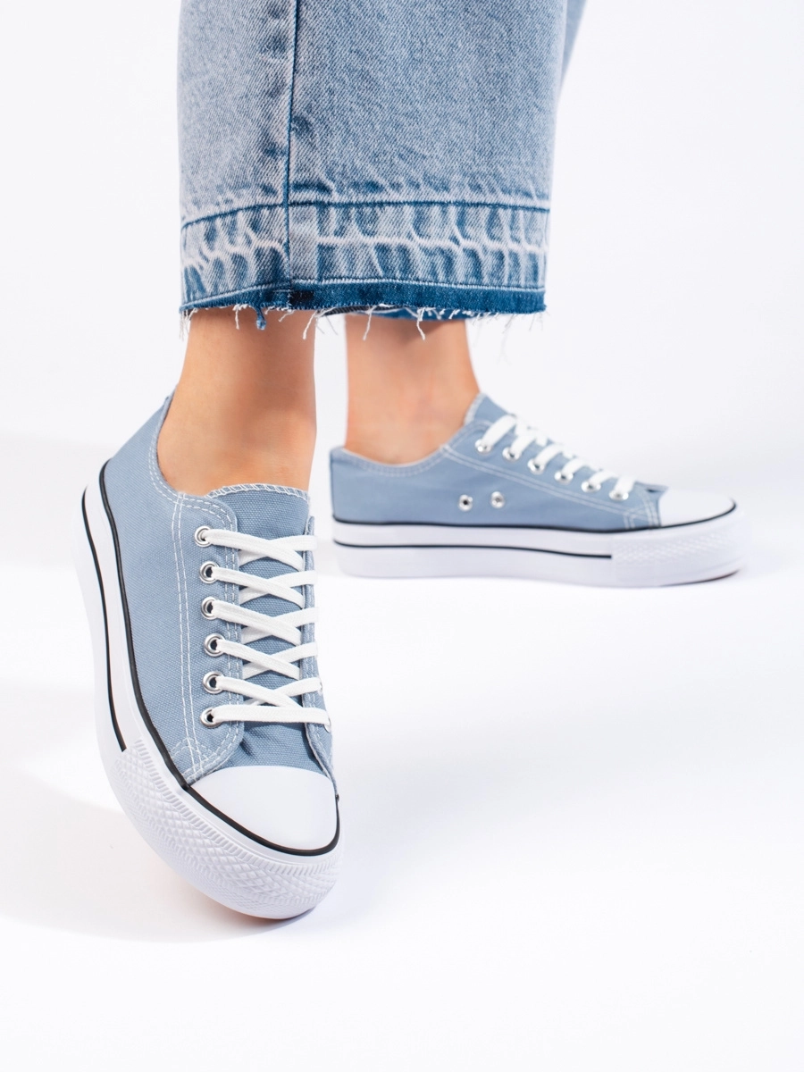 Adidași exclusiv pentru femei albastru fără toc