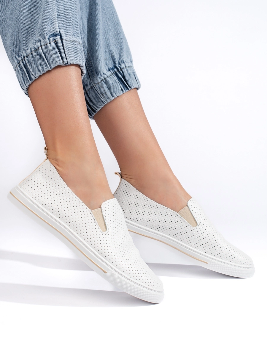 Adidași la modă pentru femei bej fără toc
