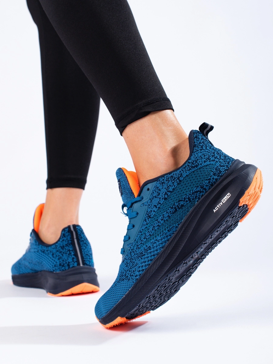 Adidași la modă pentru femei de culoare albastră fără toc