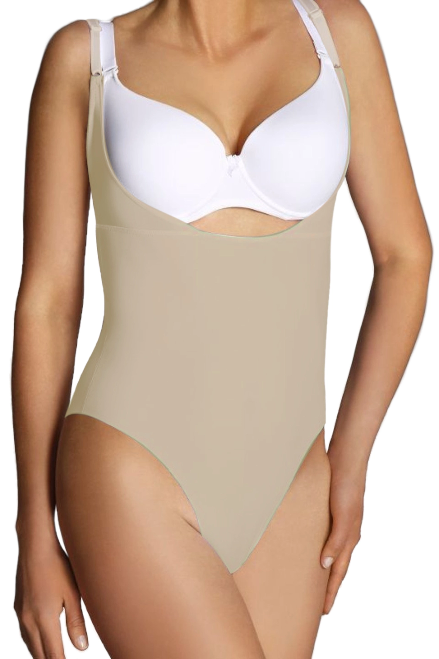 Body de damă modelatori cu talie înaltă Vincenta beige