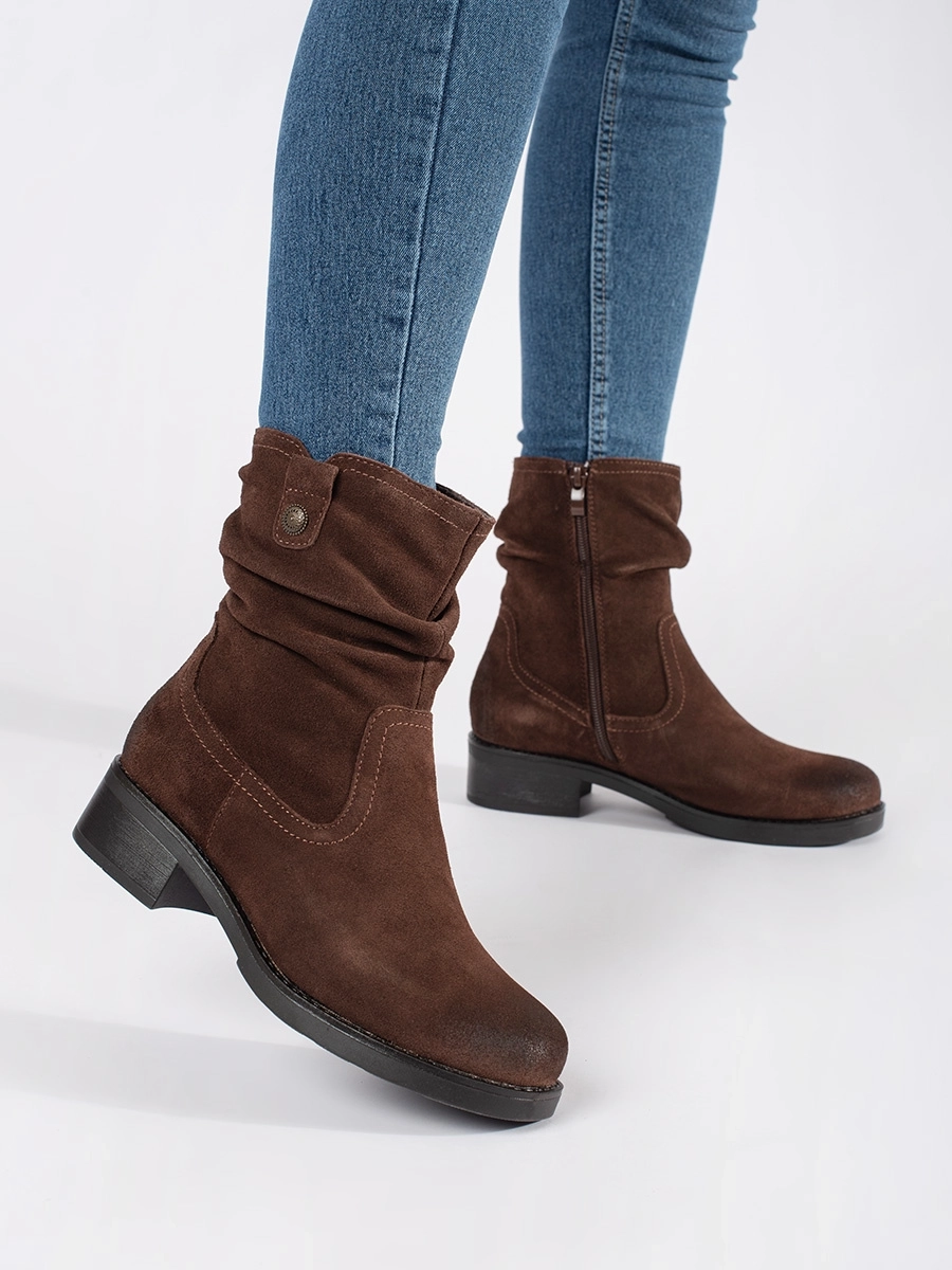 Botine moderne negre pentru femei, cu toc