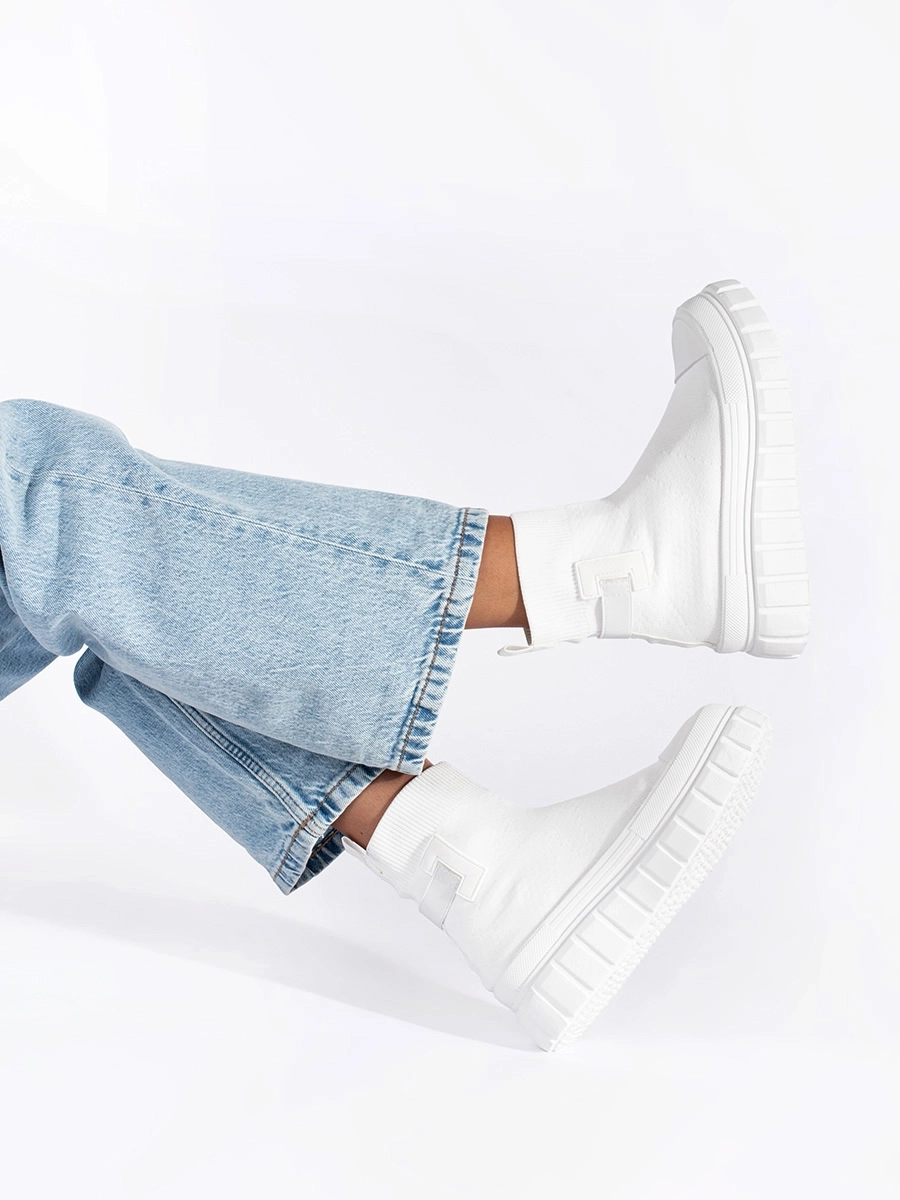 Designer adidași alb doamnelor fără toc