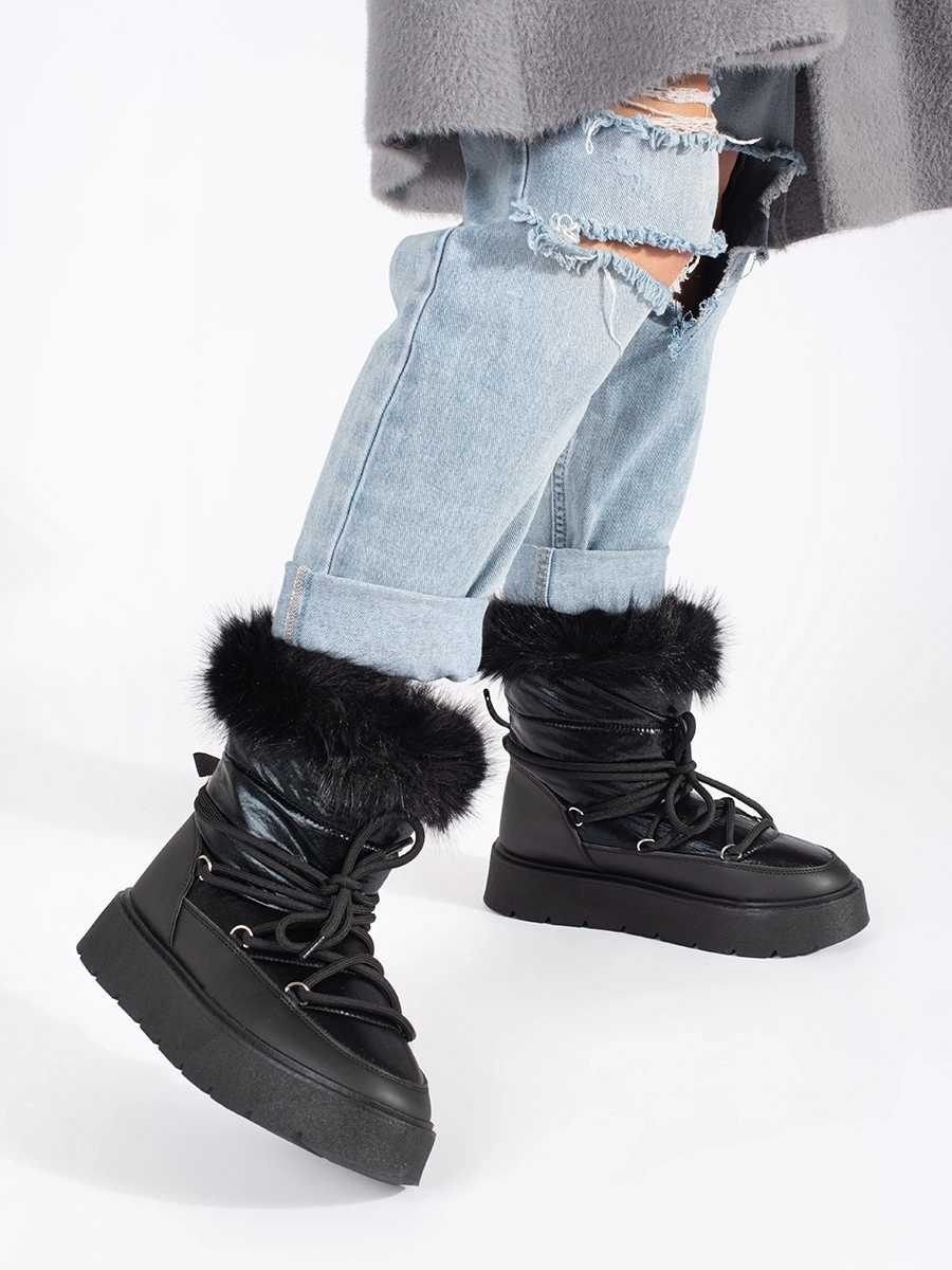 Snowshoes exclusive pentru femei cu platformă neagră